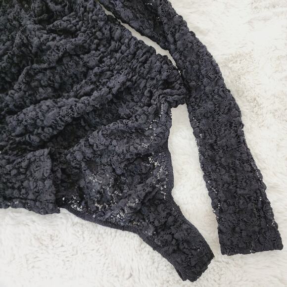 NEW Free People Intimately Free Black Lace Day and Night Long Sleeve Bodysuit - Picture 6 of 13